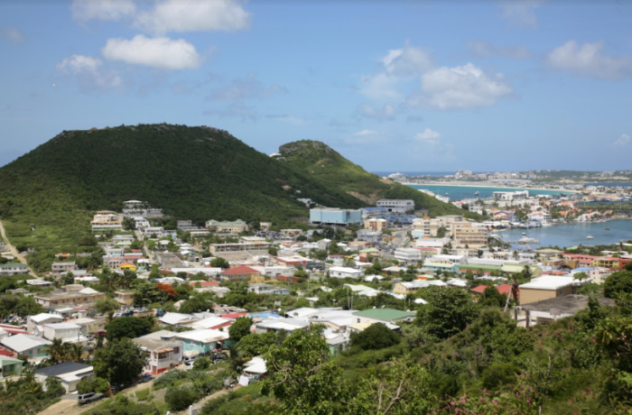 An aerial view of St Maarten