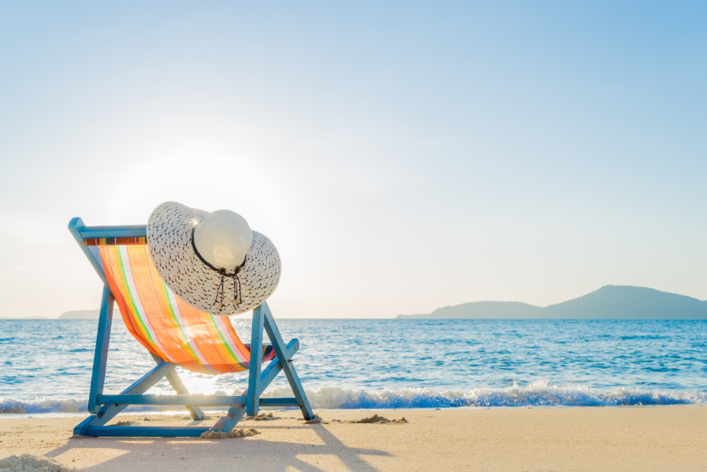 A hat on a beach chair