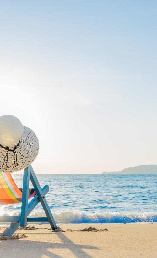 A hat on a beach chair