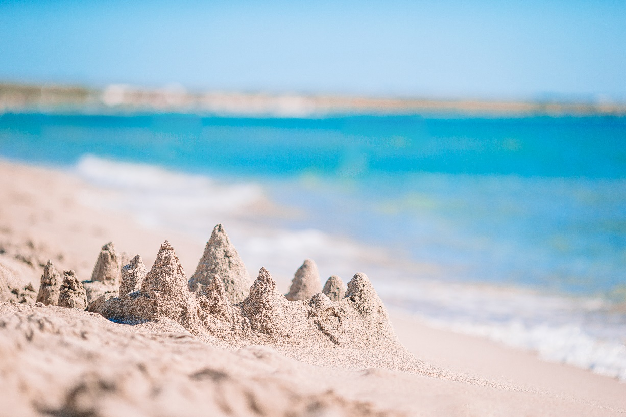 Sandcastles on the beach