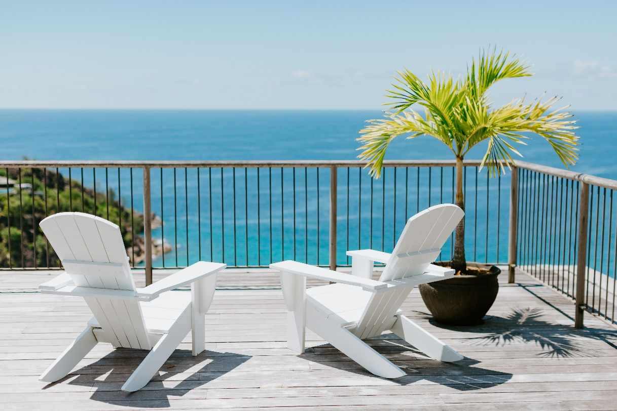 An ocean view patio