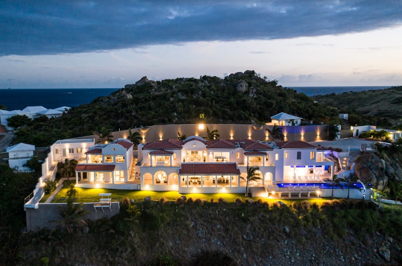 An aerial view of St. Maarten properties